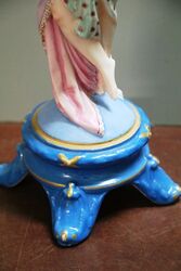 Antique C19th Continental Porcelain Classical Figure Candle Stick  