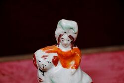 Antique C19th Staffordshire Pair of Mounted Spaniels 