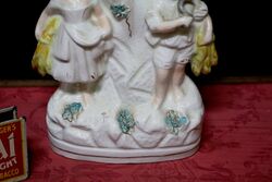 Antique C19th Staffordshire Spill VaseBoy and Girl Figure 