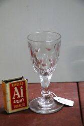 Antique C19th Thumb Cut Wine Glass. #