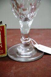 Antique C19th Thumb Cut Wine Glass 