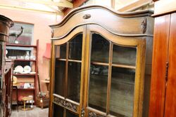 Antique C20th Carved Oak 2 Door Bookcase 