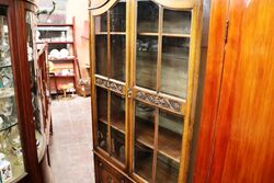 Antique C20th Carved Oak 2 Door Bookcase 