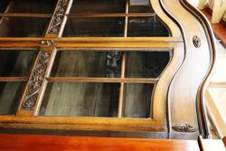 Antique C20th Carved Oak 2 Door Bookcase 