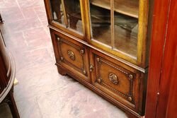 Antique C20th Carved Oak 2 Door Bookcase 