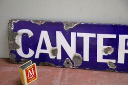 Antique Canterbury Road Enamel Street Sign 