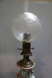 Antique Cantonese Vase Lamp on Bronze Base 