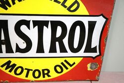 Antique Castrol Wakefield Motor Oil Double Sided Enamel Sign
