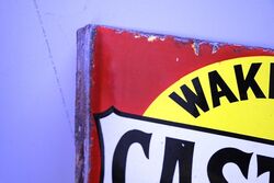 Antique Castrol Wakefield Motor Oil Double Sided Enamel Sign