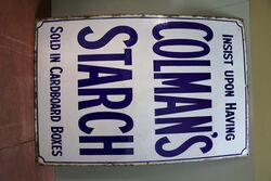 Antique Colmanand39s Starch Advertising Enamel Sign 