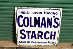 Antique Colman's Starch Enamel Advertising Sign. #