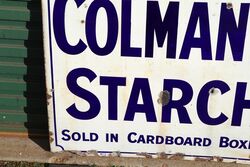 Antique Colmanand39s Starch Enamel Advertising Sign 