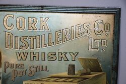 Antique Cork Distilleries Whisky Pictorial Tin Sign 