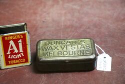 Antique Duncanand39s Wax Vestas Melbourne Matches Tin
