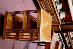 Antique English Walnut 2 Tier Revolving Bookcase 