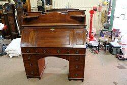 Antique Englisher Oak 9 Drawer Fall Front Desk. #