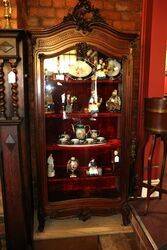 Antique French Carved Walnut Vitrine. #