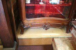 Antique French Carved Walnut Vitrine 