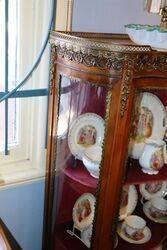 Antique French Serpentine Door 3 Shelf Vitrine