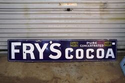 Antique Fryand39s Cocoa Enamel Strip Advertising Sign  