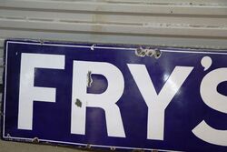 Antique Fryand39s Cocoa Enamel Strip Advertising Sign  