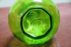 Antique Green Glass Mary Gregory Angle Decanter 