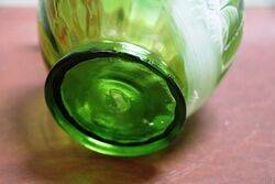 Antique Green Glass Mary Gregory Jug 