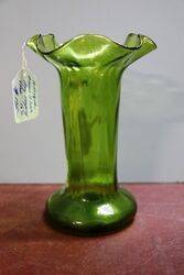 Antique Green Glass Mary Gregory Vase 