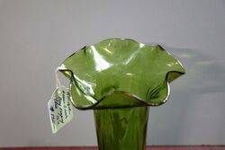 Antique Green Glass Mary Gregory Vase 