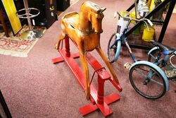 Antique Hand Made Pine Rocking Horse in Original as Found Condition. #