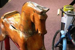 Antique Hand Made Pine Rocking Horse in Original as Found Condition 