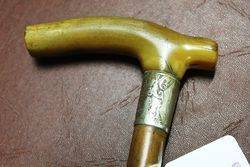 Antique Horn Handle And Blackthorne Walking Stick