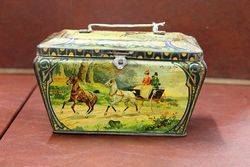 Antique Hunting Scene Biscuit Tin