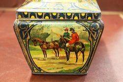 Antique Hunting Scene Biscuit Tin