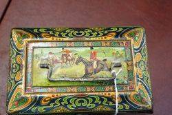 Antique Hunting Scene Biscuit Tin