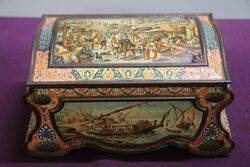 Antique Huntley + Palmers Biscuit Tin in Stunning Condition 