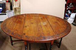 Antique Irish Oak Gateleg Wakes Table 