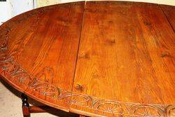 Antique Irish Oak Gateleg Wakes Table 