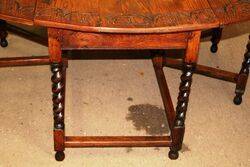 Antique Irish Oak Gateleg Wakes Table 