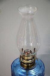 Antique Kerosene Lamp on Cast Iron Base 