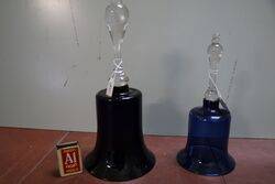 Antique Large Bristol Blue Glass Bell. #