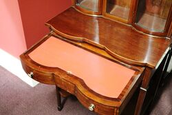 Antique Late C19th Mahogany Ladies Writing Table with Cabinet Top 