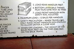 Antique Lister Bale Handler Instructions Enamel Sign 