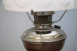 Antique MILLER Oil Lamp with Milk Glass Shade 
