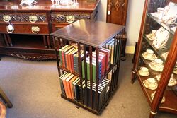 Antique Mahogany 2 Tier Revolving Bookcase. #