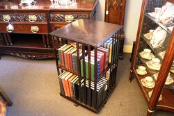 Antique Mahogany 2 Tier Revolving Bookcase 