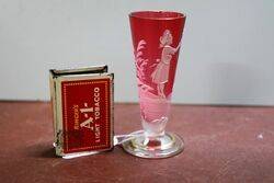Antique Mary Gregory Ruby Flute Glass. #