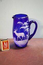Antique Mary Gregory Style Bristol Blue Jug 