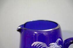 Antique Mary Gregory Style Bristol Blue Jug 