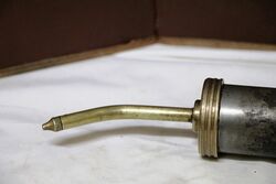 Antique Metal + Brass Screw Tap Handle Grease Gun